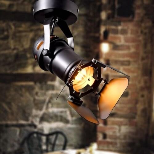 Vintage loft iron ceiling light LED retro lights American industrial wind bar clothing store ceiling light