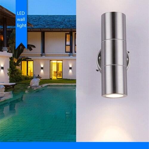 Up And Down Wall Light Scrub Stainless Steel Outdoor Garden Door Lamp Waterproof Patio Lights Double Head LED Wall Light