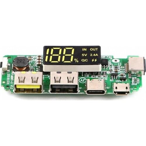 18650 Charger Board LED Dual USB 5V 2.4A Integrated Circuits Micro/Type-C / Flash USB Power Bank Electronic Charger Board