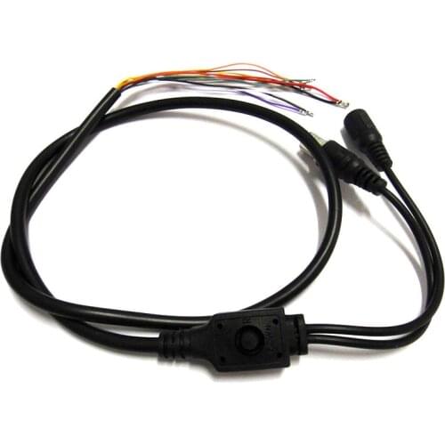 2Pcs BNC Video DC12V Power OSD Control Pigtail Cable Analog CCTV Camera Module Board Menu Button Joy end cable