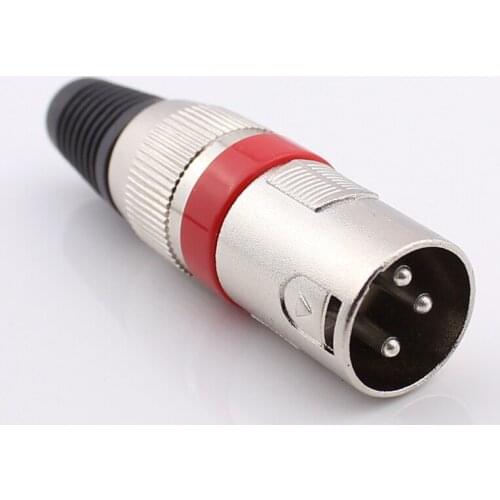 5piece Three-core Canons red ring 3-core cardone audio plug mixer / microphone / microphone balance connector