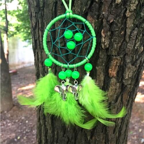 6*18CM Dream Catcher Home Decor, green Dreamcatcher Wind Chimes Indian Style Mascot Car or Wall hanging Decoration