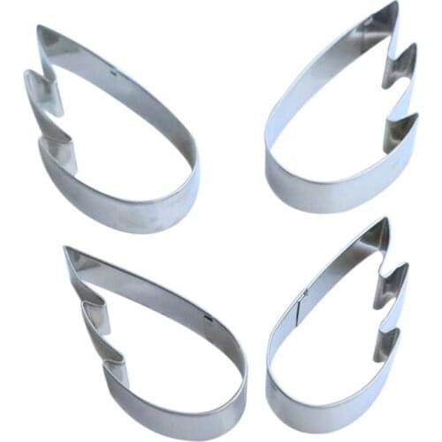 4Pcs/set Angel Wings Cookie Cutter Molds Stainless Steel 3D Biscuit Embossing Mould Cake Mold Baking Pastry Tool Cookie Tools