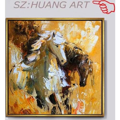 Abstract Painting Handmade Modern Canvas on Oil Painting Palette knife Horse 3D Animals Painting Home Living Room Decor W