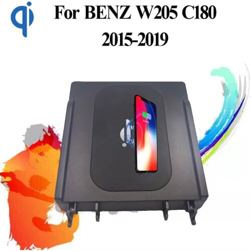 For BENZ W205 C180 AMG C43 C63 GLC C Class 2015-2019 15W Qi Fast Charging Car Vehicle Wireless Charger Pad IPhone Holder Plate