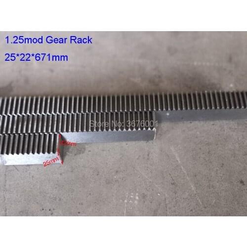 Free Shipping 5Pcs 1.25 Mod 25(H)*22(W)*671mm Gear Rack Precision CNC Rack (Straight Teeth) 1325 engraving Mechine CNC Router