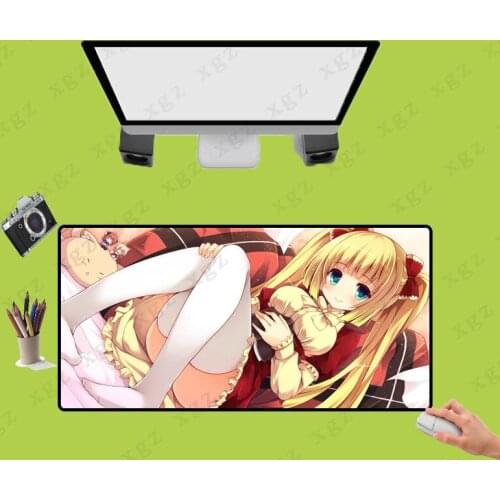 XGZ Anime Sexy Beauty Mouse Pad Large Gamer Mouse Pad Print Desktop Pad Locking Computer Game Accessories Mouse Pad XXL Desk Ma