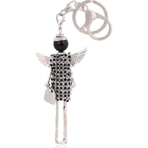 Fashion crystal keychain woman handbag key chain ring rhinestone charm car bag pendant accessories jewelry