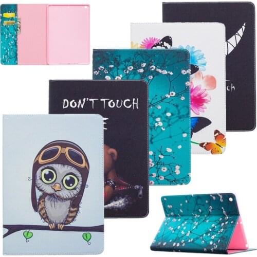 Tablet Case for Apple IPad 9.7 2017 Cartoon Owl Butterfly Protector Covers PU Leather Wallet Flip Stand for Ipad 2018 Case 9.7"