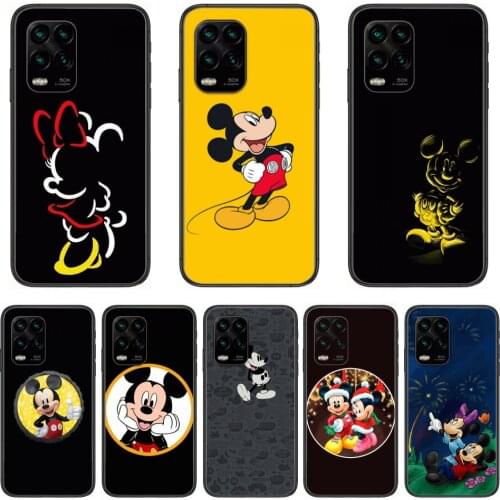 Mickey Phone Case For xiaomi Redmi Note 9S 8 7 6 5 A Pro T Anime Black Cover Silicone Back Pretty senior