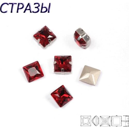 CTPA3bI Siam Square crafts Glass Silver Base Rhinestones Crystal Sew On Rhinestone Claw Sewing DIY Clothing Shoes Wedding Dress
