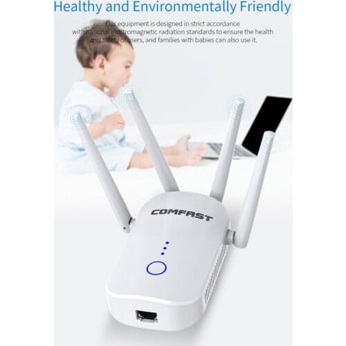 Dual-Band Signal Boosters 1200m Wireless Repeater 5G Four-Antenna Wifi Signal Boosters Amplifiers