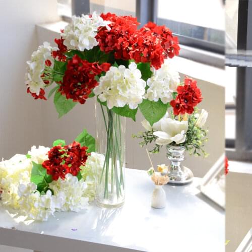 Hot Sale Artificial Hydrangea Flower Heads Artificial Flowers Home DIY Wedding Garden Decoration Fake Floers Wall Party Supplies