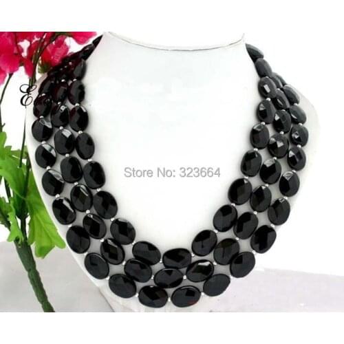 3row17-19" nature thallus black Beautiful necklace