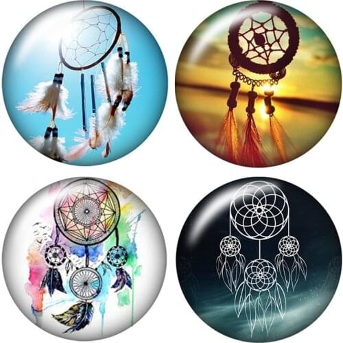 Beauty Dream catcher 10pcs mixed 12mm/16mm/18mm/25mm Round photo glass cabochon demo flat back Making findings ZB0460