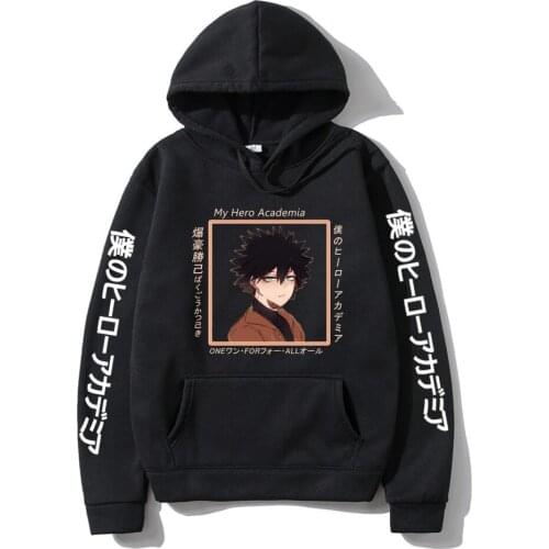 Men Casual Hoodies Autumn Winter Boku No Hero Academia Bakugou Hoodie Hip Hop Streetwear Anime Clothes
