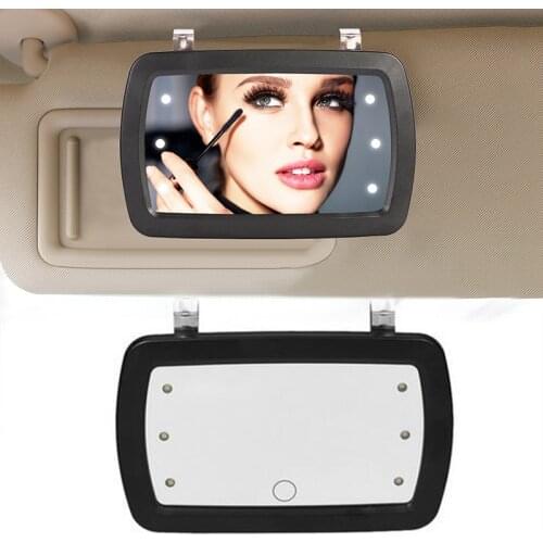 New Car Sun Visor Makeup Mirror With LED Light Fill Light Beauty Mirror Touch Switch LED Car Interior Mirror Interior HD Mirror