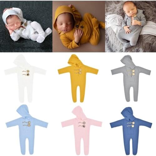 Newborn Photography Clothing Romper Set Hat bebe Reborn Accesorios Infant Photo prop Studio Shoot Clothes Baby Boy Costume