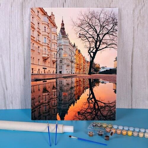 Landscape Sunset DIY Paint By Numbers Kit Acrylic Paints 50*70 Paiting By Numbers Handmade For Handiwork