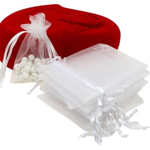 Gift Pouch,50pc 7x9cm Organza Bags Jewelry Packaging Wedding Party Decoration Drawable cute Gift Pouch package Candy Sheer Bags