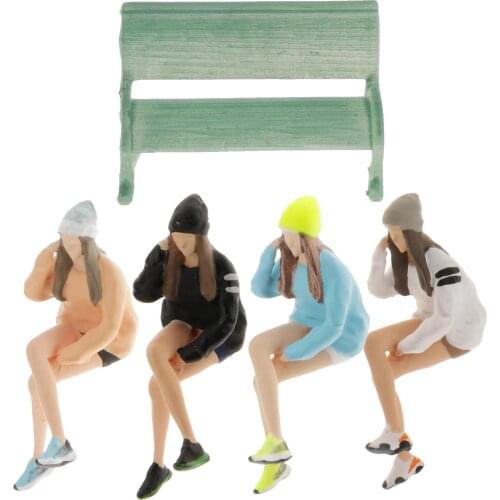 RM 1/64 Resin Model Figure Garden Girl Dolls Miniatures Micro Landscape Diorama Layout Accessories Scale S