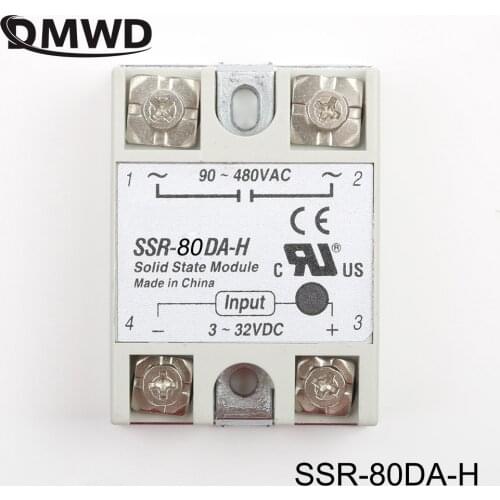 Solid state relay SSR-80DA-H 80A DC TO AC SSR 80DA H relay solid state Resistance Regulator