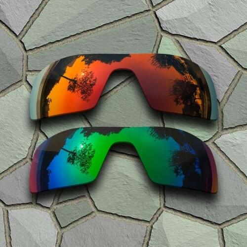 Red Orange&Jade Green Sunglasses Polarized Replacement Lenses for Oakley Oil Rig