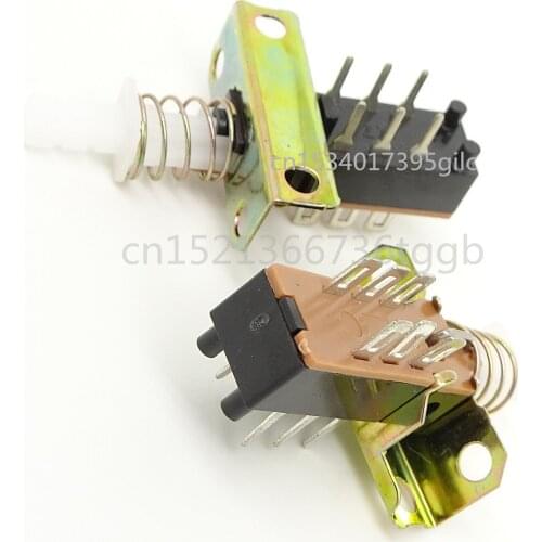 10pcs Straight key piano switch 6 foot 6p with lock Bracket with hole KAN-Z2-2 Fan switch Mechanical power switch Button