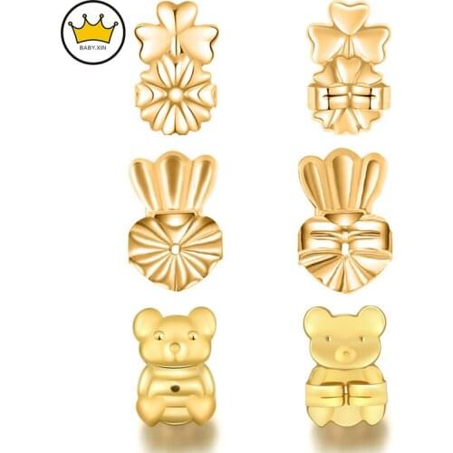 5 10 20 30 pairs/Lot Gold Popular Magic Bax Ear Studs Auxiliary Device Creative Clip On Earrings Stud Buckle Lifter European