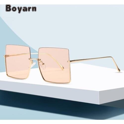 Boyarn Luxury Fashion Square Sunglasses Men Brand Design Womens Metal Frame Sun Glasses 2021 Shades Eyewear Oculos De Sol