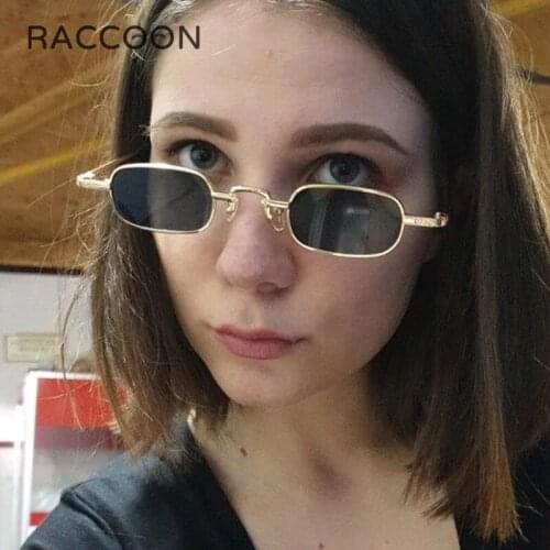 Retro Rectangle Metal Frame Punk Sun Glasses Shades Women Men Small Square Sunglasses Ladies Fashion Luxury Brand Narrow Eyewear