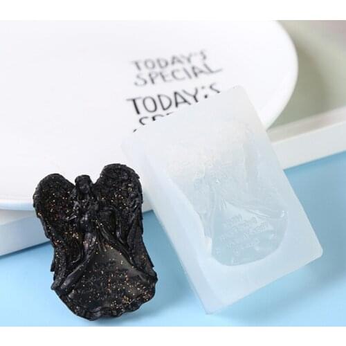 T5UF Angel Pattern Crystal Epoxy Resin Mold 3D Stereo Soap Silicone Mould DIY Crafts Candle Casting Tools