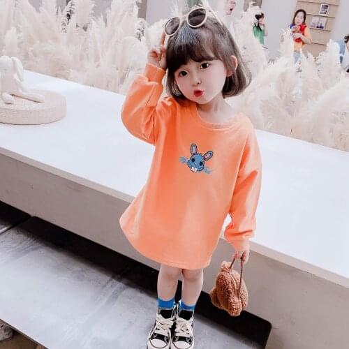 Toddler Hoodies Animal Long Sweater Korean Dress 2020 New Foreign Style Baby Girl Loose Cotton Casual Top