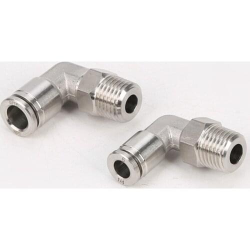 Tube OD 4mm 6mm x M5 M6 Metric Male Thread 304 Stainless Steel Elbow Air Pneumatic Fitting Push In Quick Connector Coupler