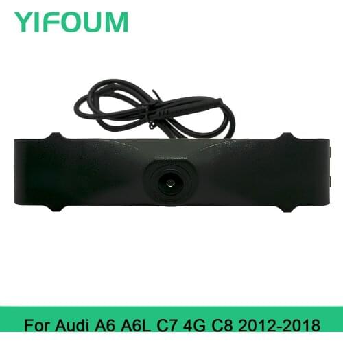 YIFOUM HD CCD Car Front View Parking Night Vision Positive Waterproof Logo Camera For Audi A6 A6L C7 Avant C8 Cockpit 2012-2018