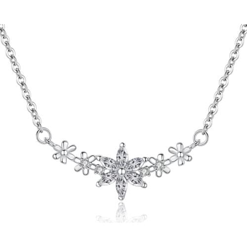 REETI 2019 New 925 Sterling Silver flower Necklaces Pendants For Women Wedding Jewelry Christmas Gifts