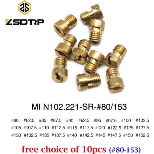 ZSDTRP 10pcs M5 Copper Motorcycle Carburetor Main Jet Kit for N102.221 Small Round Replacement Parts #80-153
