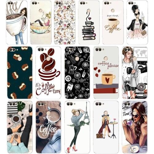 91AA Coffee Girl Soft TPU Case Cover For Huawei Honor P Smart 2018 2019 Y6 Prime 2018 Nova 2i 3i View 10