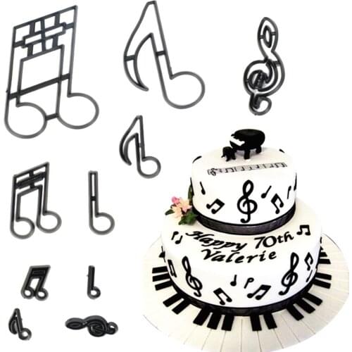 10Pcs/Set Music Notes Cookie Cutter Plastic Sugarcraft Fondant Cutter Mold Cake Decorating Tools Baking Cupcake Mold