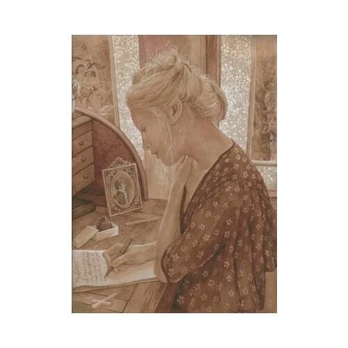 103 The Woman Who Writes Needlework,For Embroidery,DIY 14CT Unprinted Arts Cross stitch kits Set Cross-Stitching Home Decor