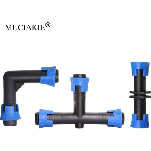 5PCS 5/8'' Tape Loc Elbow Water Connectors Garden Irrigation 16mm Agriculture Greenhouse Drip Tape Irrigation Joints Fittings