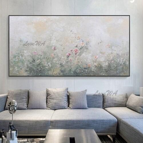 Knife Abstract Textured Acrylic Canvas Hand Painted Flowers Oil Painting Home Wall Entrance Showpieces Art On Canvas