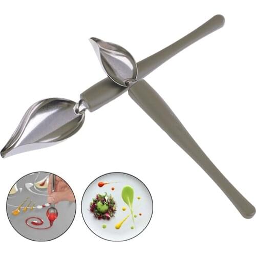 Anti-slip Chef Decoration Pencil Accessories Draw Tools Stainless Steel Portable Mini Sauce Painting Coffee Spoon Baking Kitchen