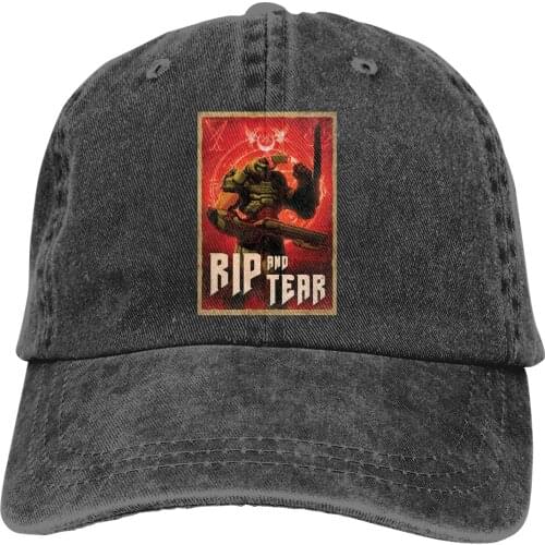 Marine Rip And Tear Retro Baseball Cap Men Hats Women Visor Protection Snapback Doom Eternal Slayer Doomguy Game Caps