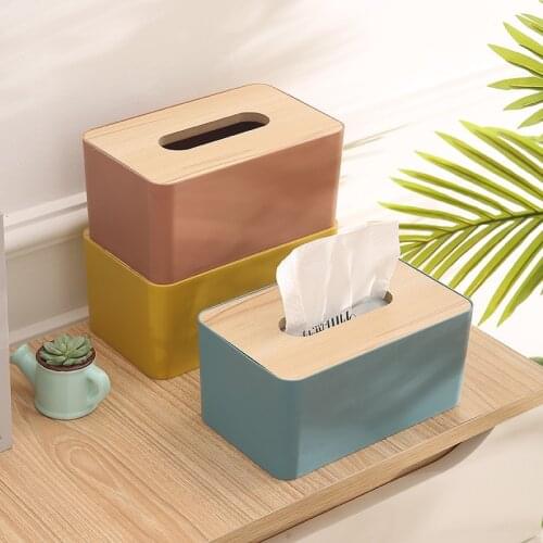 Wooden Tissue Box Environmental Protection Home Tissue Container Towel Napkin Tissue Holder Case for Office Home Decoration