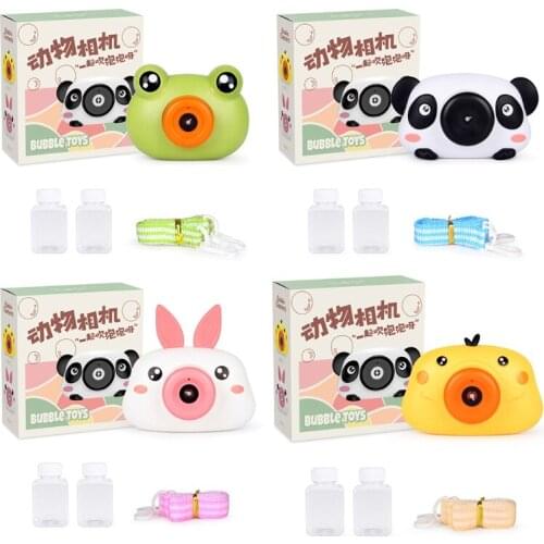 HX5D Automatic Bubble Camera Children Soap Bubbles Blower Frog/Panda/Rabbit/Duck Type