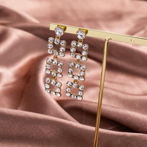 2020 European and Korean geometric big zircon temperament pearl sterling letter golden small fragrance earrings