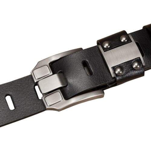 Bison Denim Vintage Genuine Leather Belt Men Luxury Brand Designer Belts Men Cowskin Fashion Strap Male Jeans Belt Brown