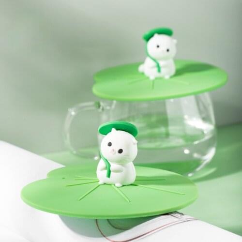 Chinese Forbidden City Soft Meng Yuhe Cat Cup Lid Universal Silicone Gift