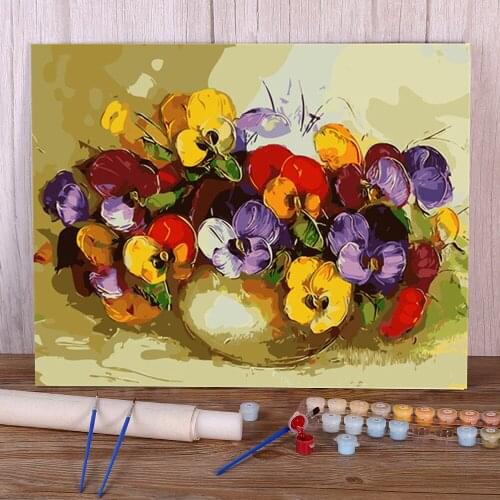 Flowers Paint By Numbers Kit Acrylic Paints 40*50 Oil Painting Handmade For Handiwork